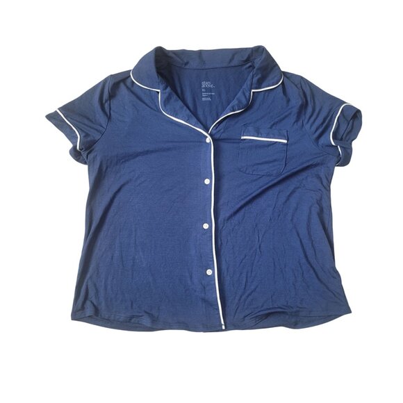 NWt Stars Above Women's Soft Notch Collar Pajama Dark Blue Top Size‎ XL - Picture 1 of 5